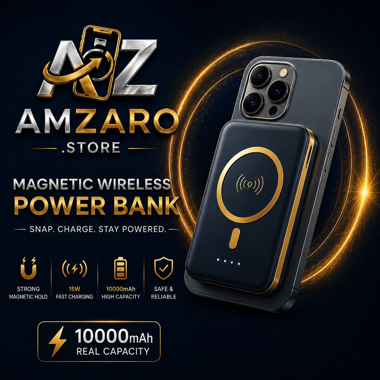 باور بانك مغناطيسي 10000mAh ⚡ | Magnetic Power Bank Fast Charging 🔋
